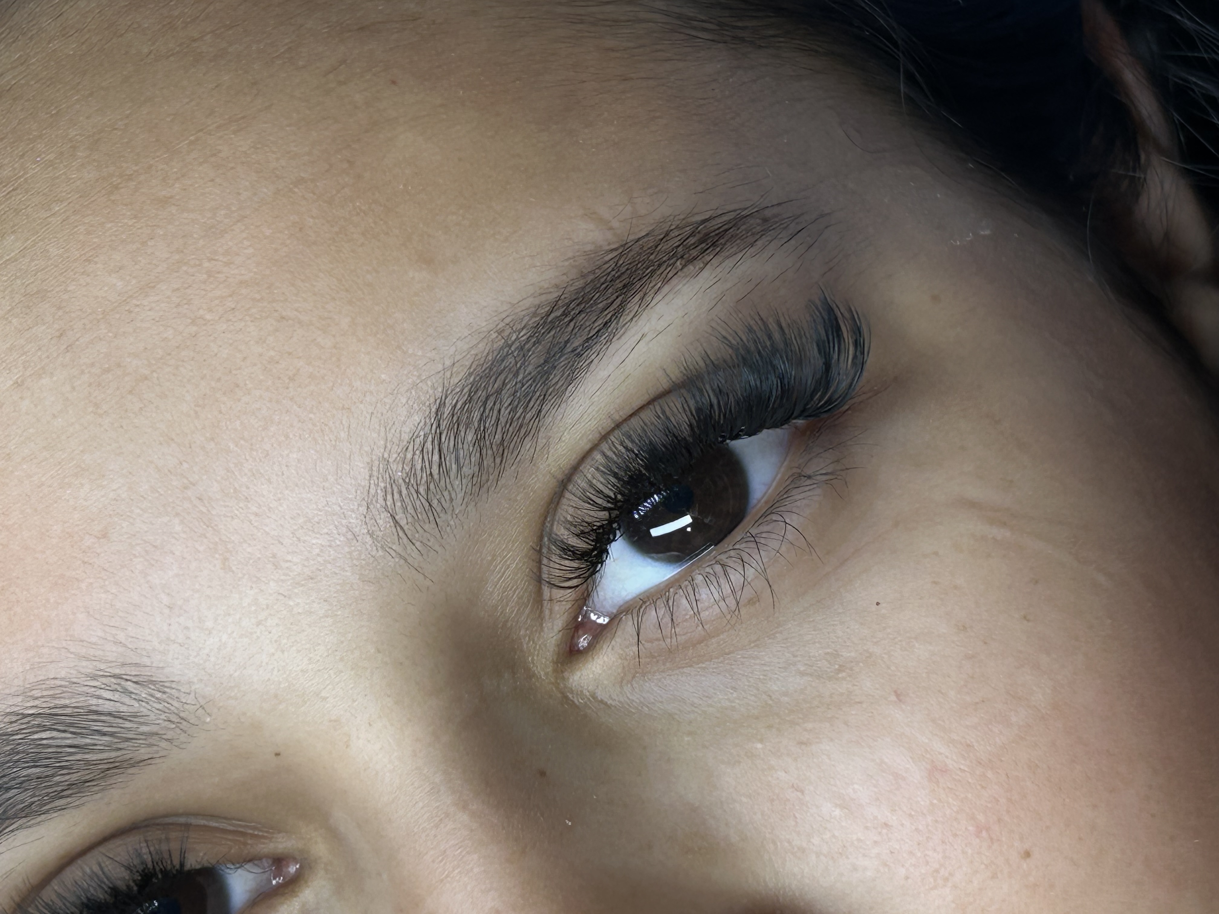Lash extensions close-up result